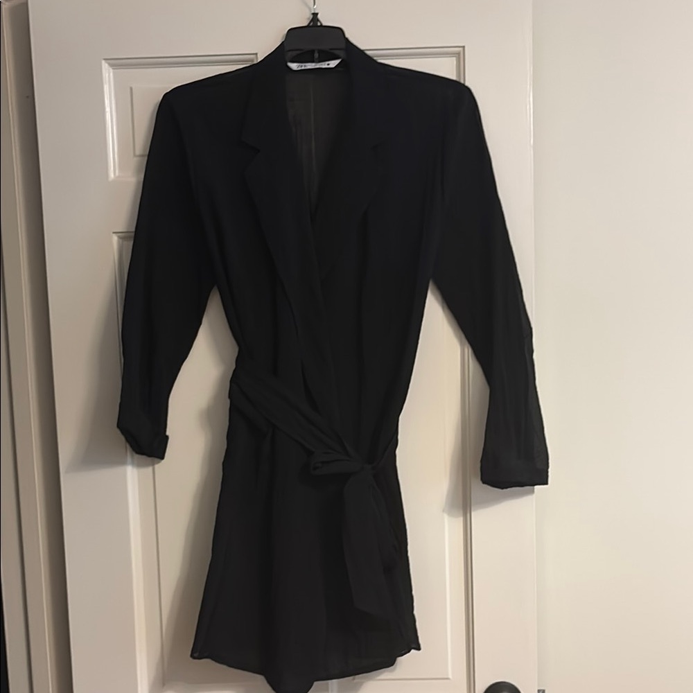 Zara Lightweight Wrap Shirt Dress Mini